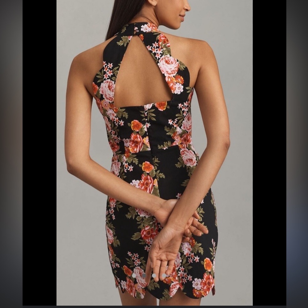 Maeve Black Floral Mini Dress